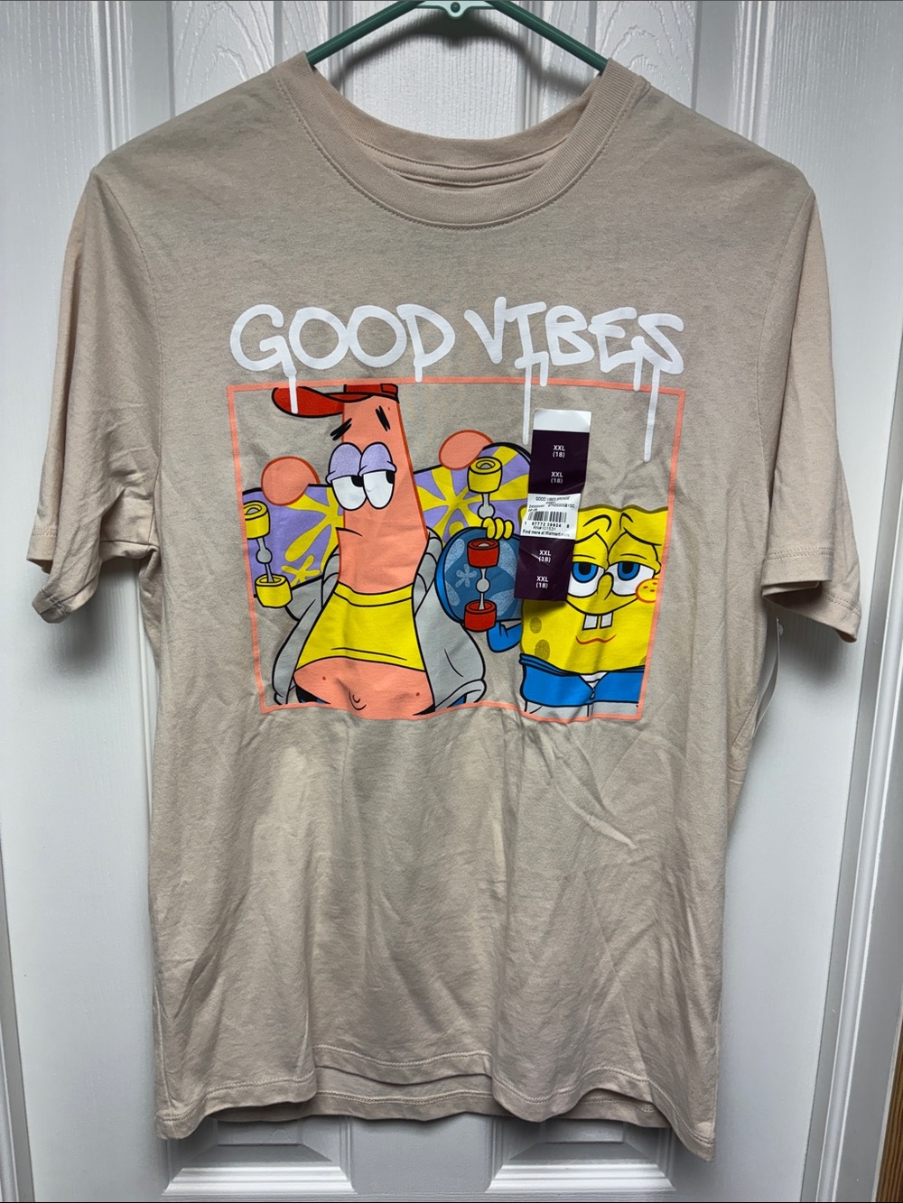Nickelodeon Beige SpongeBob & Patrick 'Good Vibes' Graphic Tee